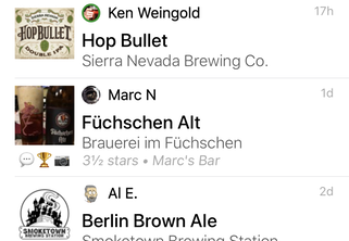 Activity feed screenshot